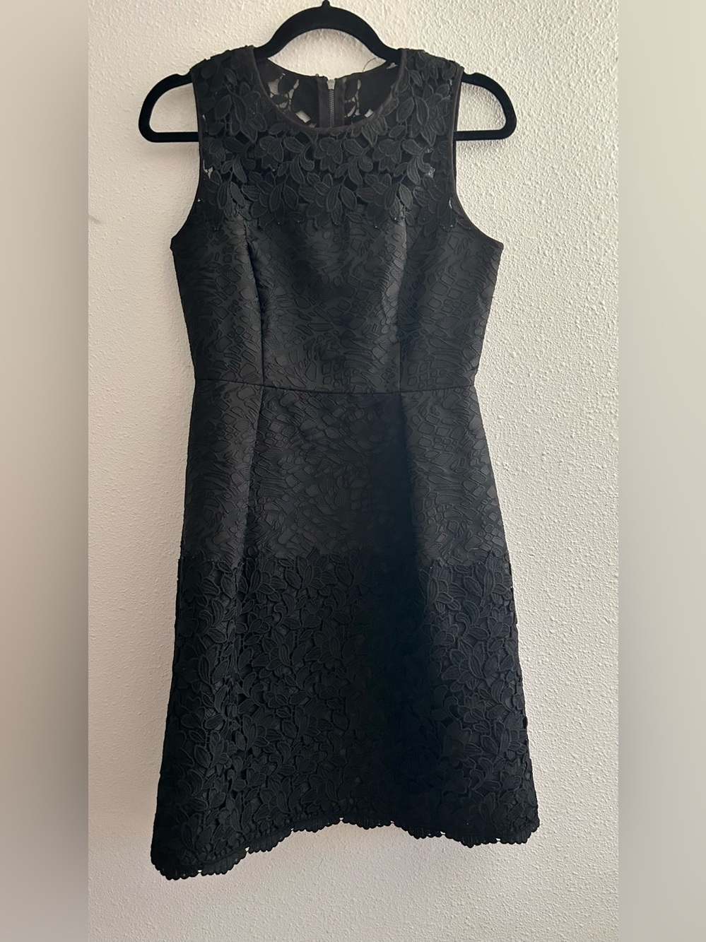 White House Black Market Black Floral Lace Sleeveless Dress